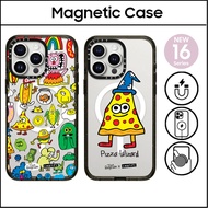 CASETi Jon Burgerman Pizza Monster Hard Plastic Acrylic Case Cover For iPhone 16 11 12 13 14 15 Plus