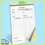 IFFIN Duplicate Invoice Book, Tear- Signature Line Invoice Receipt Book, Portable Top-Bound Lightwei