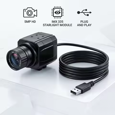 5MP/1080P IMX335 USB Camera 30fps Industrial Mini UVC Webcam 2.8/4/6/8/12/16/25mm CS Lens for Live S