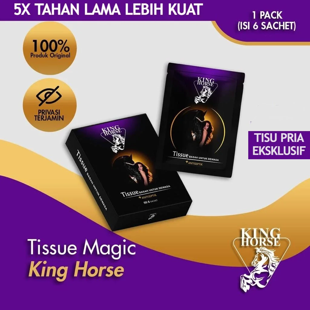 COD Tisue Mejik Tisu Magic King Horse Pria Tahan Lama / Tisu Magic King Horse 1 Box Isi 6 Sachet Ori