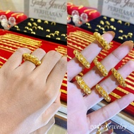 REPLIKA 24krt Gold Plated boba Ring Crum Light Gold 8 grams Premium Gold Replica Women's Ring