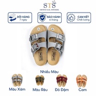 Dép Trẻ Em Dép DA BÒ THẬT NGUYÊN TẤM Bioline quai ngang đế trấu nhiều màu cho bé mã STK01