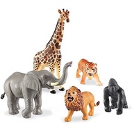 Learning Resources Jumbo Jungle Animals, Animal Toys for Kids, Safari Animals, 5 Pieces,