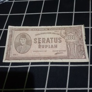 uang kertas kuno 100 rupiah sukarno keris tahun 1947