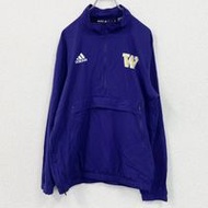 古著adidas半拉鍊尼龍外套，紫色，小號