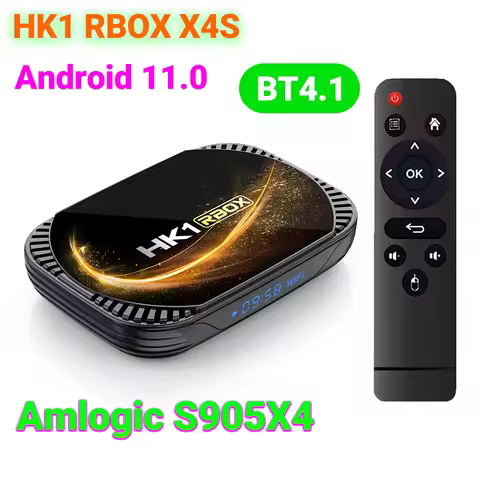 2026 HK1 RBOX X4S Amlogic S905X4 Android 11.0 TV Box Support 2.4G/5G WiFi 4K 10+HDR H.265 HEVC BT4.1