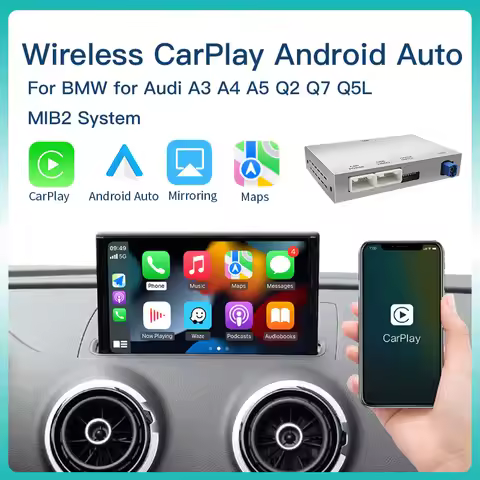 AUTOABC Wireless CarPlay Android Auto Interface for Audi A3 A4 A5 Q2 Q7 Q5L 8V AirPlay Mirror Link m