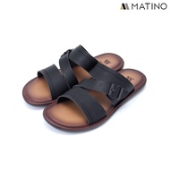 MATINO SHOES รองเท้าแตะชาย รุ่น MNS/T 2012 - BLACK/CAMEL