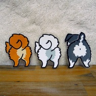 博美狐狸犬雪納瑞 狗屁屁反光貼紙-180系列