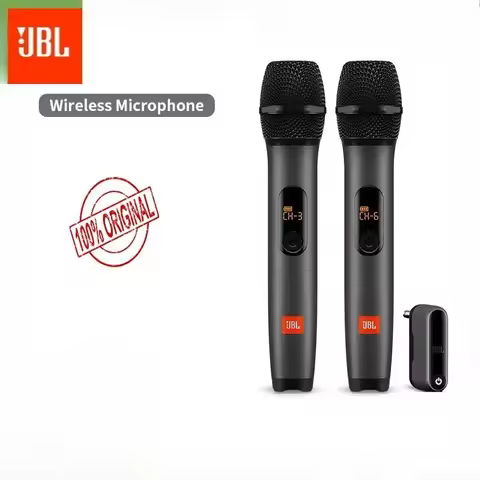JBL WIRELESS MICROPHONE Handheld Wireless Dual Microphone UHF Dual Channel 6.3 Interface Studio Micr