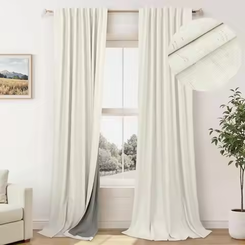100 Percent Blackout Sliding Glass Door Curtains 120 Inches Long 2 Panels 10 Foot ft Floor to Ceilin