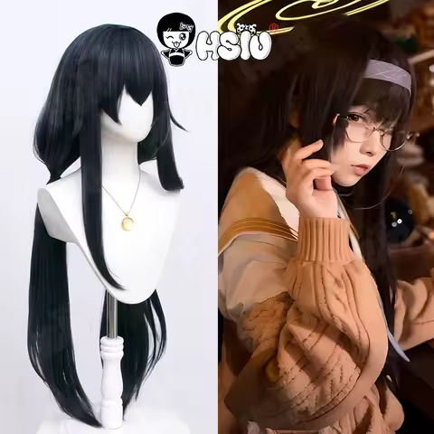 Kozeki Ui Cosplay Wig Game Blue Archive cosplay Wig HSIU 95CM dark gray blue Long hair Synthetic Wig