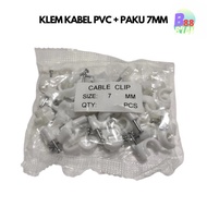 CABLE CLIPS PVC CABLE PIPE CLAMP + NAIL SET 7 MM ROUND CABLE NAIL PVC B88 ROUND CABLE CABLE CONCRETE