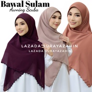 Bidang 55 Tudung Bawal Sulam Instant Chiffon Awning Scuba / Bawal Instant Chiffon Awning Scuba  Bida