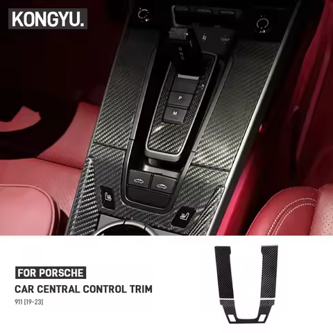 Accessories Porsche 911 Real Dry Carbon Fiber Car Interior Center Console Gear Shift Panel Cover Tri