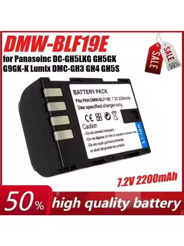 DMW-BLF19E 7.2V 2200mAh Battery for Panasoinc DC-GH5LKG GH5GK G9GK-K Lumix DMC-GH3 GH4 GH5S AG-GH4MC