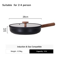 JEETEE Ceramic Non Stick Frying Pan Induction Cooker Cooking Pan 24CM 28CM NO PFOA/ PFAS
