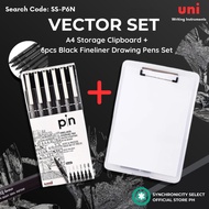 SS-P6N | UNI PIN Technical Drawing Pen 0.05MM to 0.8MM Vector Set - for Drawing Plates