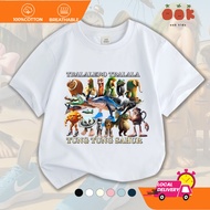 🤗  T-shirt Baju Budak Lelaki Anomali Tung Tung Sahur 100% Cotton Cartoon T Shirt Baby Boy Girl Fesye