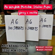 (100pcs)A6 Air Waybills Printable Sticker paper 105gsm For Inkjet Printer &amp; Laser Printer Printing