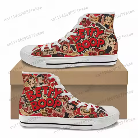 Betty Boop Low Top High Quality Sneakers Teenager Canvas Sneaker Mens Womens Casual Couple Shoes Cus