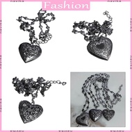 NAV Fashion Heart Pendant Necklace Engraved Necklace Heart Locket Necklace