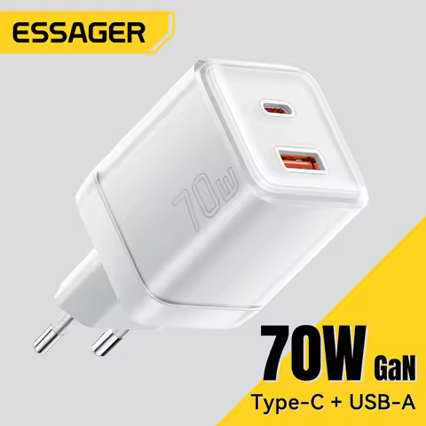 Essager 70W GaN Type C Charger For iPhone 16 15 14 Pro Max MacBook QC4.0 PD3.0 PPS 45W Fast Charging