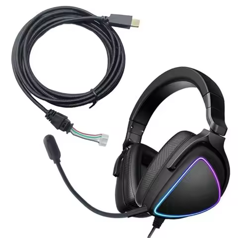 For ASUS ROG Delta / ROG Delta S USB-C Gaming Headset Cord Aux Wire Headphone Cable Line