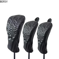 BERSY Golf Wood Cover, PU Leather Waterproof Golf Headcover, Golf Accessories Hybrid 2 Color Mallet 