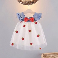 Dress for Baby Girl 1 2 Years Old Girl's Dress Summer Children's Little Girl Birthday Weddingberry Mesh Princess Skirt Baby Girl Summer Vest Dress