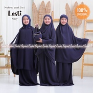 Mukena Anak Dewasa Polos 3in1 Umur 8 9 10 11 Tahun Bahan Crincle Premium Adem Model 3 in 1 Cantik Le
