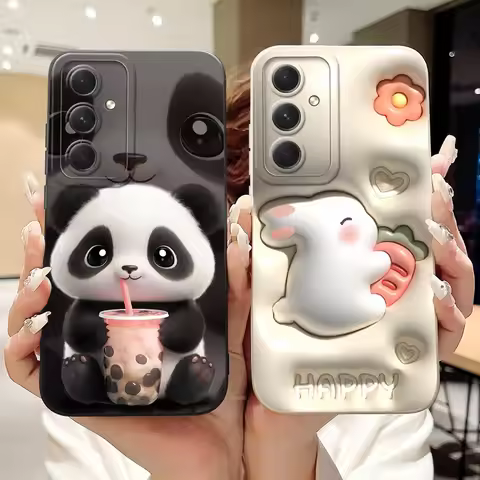For Samsung Galaxy S23 FE S23 5G Cute Panda Rabbit Cartoon Case For Samsung S 23 23FE Shockproof Sof