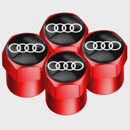 4Pcs Car Wheel Tire Air Valve Caps Stem Cover with Color Brand Logo For Audi A3 A4 A5 A6 A7 A8 Q3 Q5
