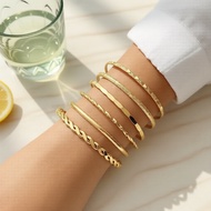 Women's Stackable 6-Piece Detachable Circle Bracelet Collection
