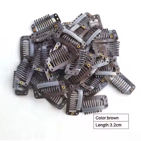 100 pcs Clips for Wig Tools 3.2cm U Shape Snap DIY Clip in Hair Extensions Tools Hair Salon Use Clip