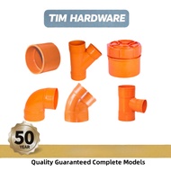 TIM-PVC ORANGE PIPE FITTINGS 2"/3"/4" (Sold Per Piece)