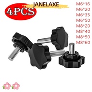 JANELAXE932JN 4PCS Star Shaped Head Knob Practical Threaded M6 M8 Thumb Screw