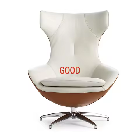 Modern Minimalist Leather Rotating Business Chair Creative Art Egg Shell Chair Fiberglass Lounge Cha