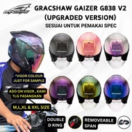 (UPGRADED VERSION) GRACSHAW G838 GAIZER 2 GAIZER II HELMET ORIGINAL (GRACSHAW GAIZER V2 PLAIN LIKE H