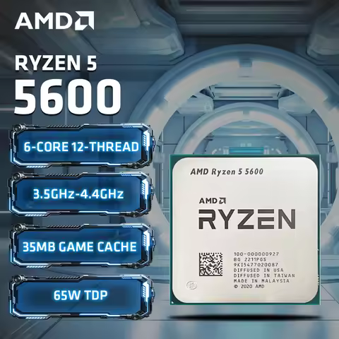 AMD Ryzen 5 5600 CPU Tray Only Processor 6 Cores 12 Threads 4.4GHz AM4 Socket No Cooler Best Price G