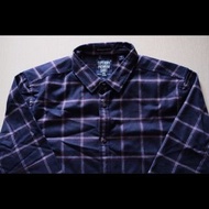極度乾燥 Superdry 恤衫 格仔 長袖 Checkered Shirt Long Sleeve flannel shirt Navy Size L