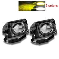Motorcycle Mini Light High/Low Dual Color (Yellow+White) Motorcycle Spotlight Auxiliary Light Motorc