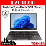 Toshiba D83 13.3-inch FHD TouchScreen (1920*1080) i5-8250U 16Gb Ram win11pro (REFURBISHED)