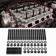 [dksqer] Cylinder Head Stud Bolt Kit Iron 12 Point Nut Complete Engine Fastener for Chevy LS1 LS6 L9