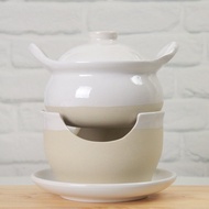 Ceramic hot pot หม้อจิ้มจุ่มเซรามิคพร้อมเตาและจานรอง หม้อชาบู