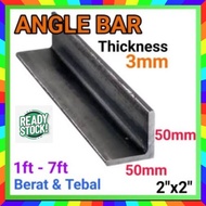 50mmX50mm(2"x2")Angle Bar Besi Tebal 3mm 1feet-7feet