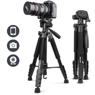 UBeesize 170cm Tripod for Camera, Smartphone, and Video Camera, with 3-way Pan Head, 360° Rotation, Lightweight, and Storage Bag (Black) [Tripods][Japan Product][日本产品]