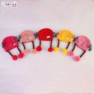 FR-P19-21 Topi Anak Perempuan Rambut Kepang / Topi Bayi Kupluk Rajut Imut Lucu / Baby Hat Wig Impor