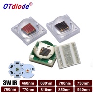 5pcs LED 3W 660nm 680nm 730nm 850nm 940nm Deep Red Diode SMD3535 Plant Growth Lamp Beads Ceramic Hig