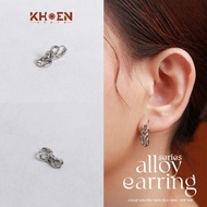 8mm 2-layer chain round earrings - Alloy - Eyelets store